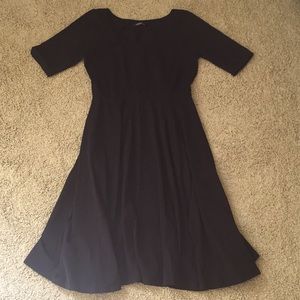 eShakti Black Knit A-line Circle Dress